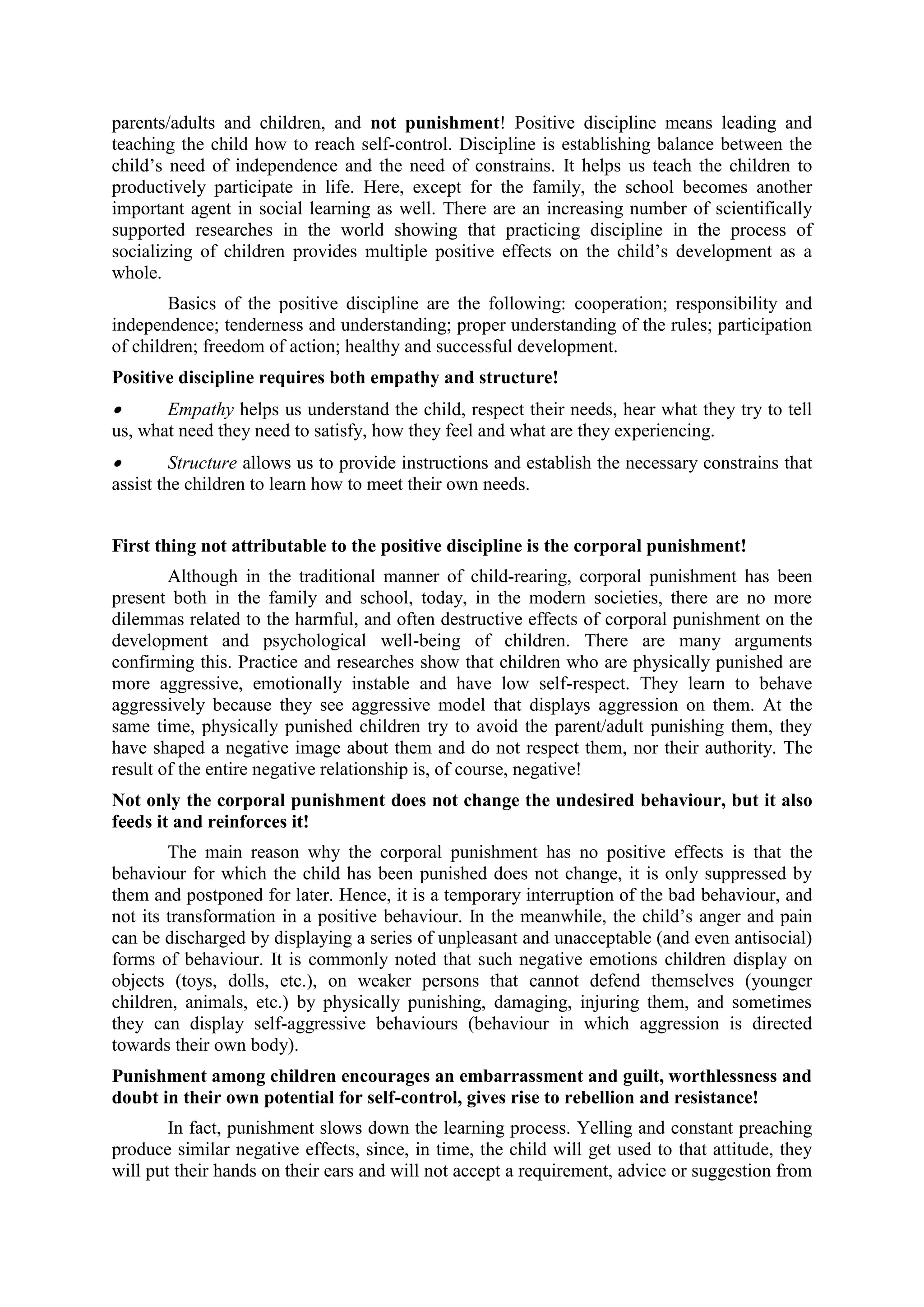 Positive discipline and positive parenting | PDF