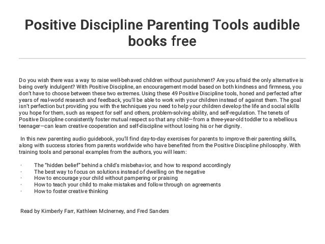 Positive Discipline Parenting Tools Audible Books Free - 