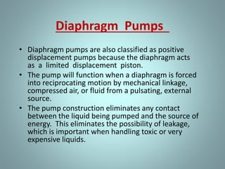 - The connecting rod goes to the cross-head gear which
consists of a pivot inserted into the slide assembly. The
pivot removes the up and down movement of the rod but
allows the pump shaft to move back and forth.
The below diagrams will explain the principle much more
easily than words.
 