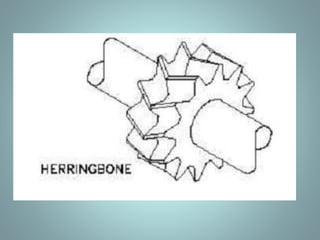 • The helical gear pump has advantages over the
simple spur gear. In a spur gear, the entire
length of the gear tooth engages at the same
time. In a helical gear, the point of engagement
moves along the length of the gear tooth as the gear
rotates. This makes the helical gear operate
with a steadier discharge pressure and fewer
pulsations than a spur gear pump.
 