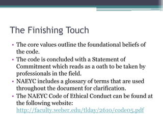 Positive Guidance & NAEYC Code of Ethics Presentation | PPT