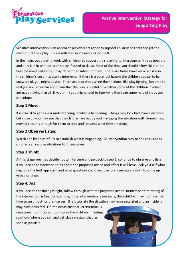 Positive Intervention Strategy For Supporting Play Positive Intervention Strategy For Supporting Play