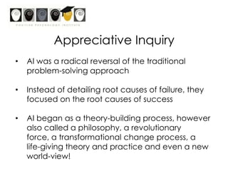 Positive psychology   appreciative inquiry workshop Slide 14
