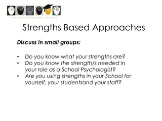 Strengths Research<br />Growing research and evidence of working with strengths.<br />Using top strength in a new way for ...