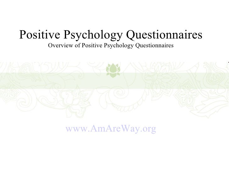 Positive psychology questionnaires