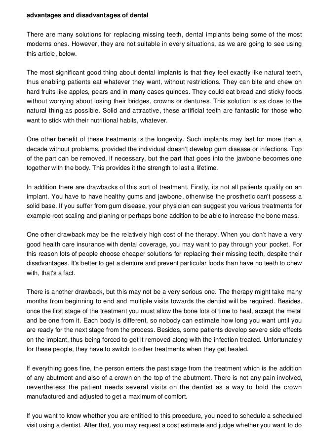 Advantages And Disadvantages Of Dental Implants