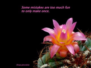Some mistakes are too much fun
     to only make once.




Oroya peruviana
 