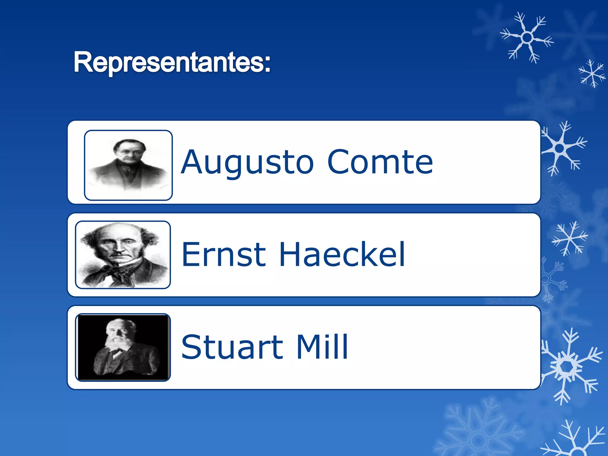 Augusto Comte

Ernst Haeckel

Stuart Mill
 