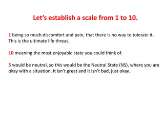 The Neutral State (NS)<br /><ul><li>This the state where you are okay with a situation. 