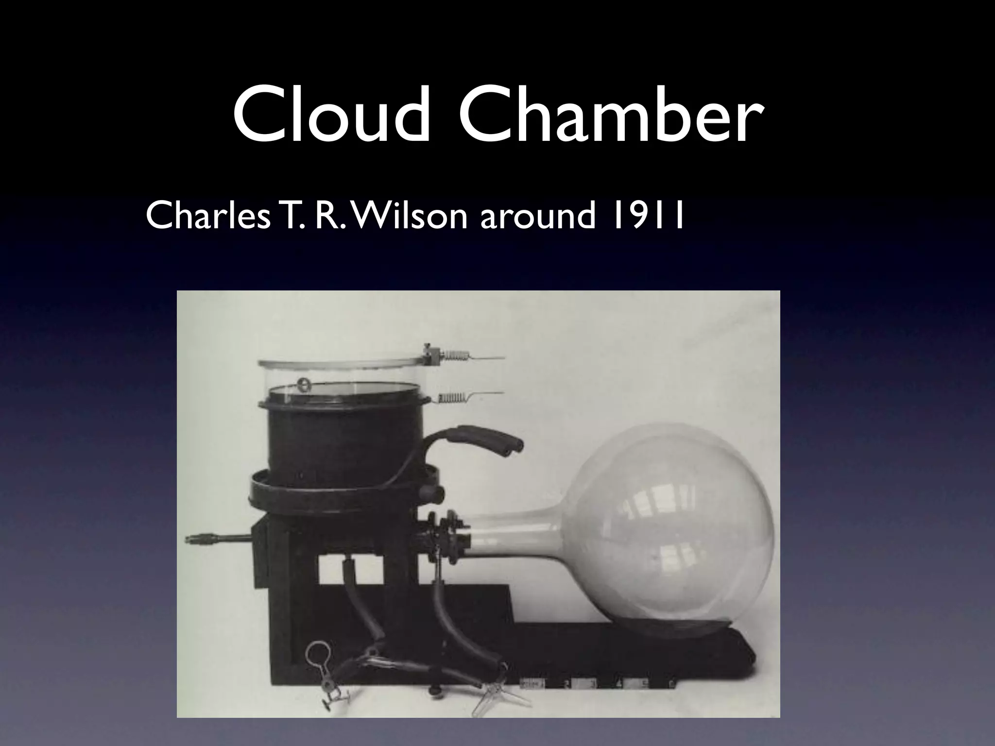 Cloud Chamber
Charles T. R. Wilson around 1911
 