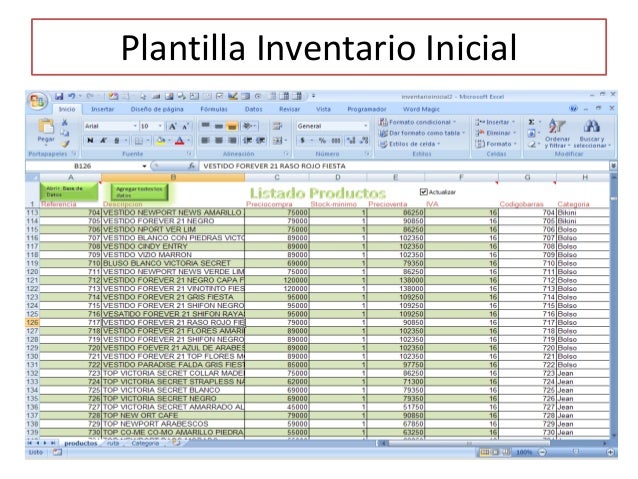 Sistema de inventario excel codigos de barras y formato de 