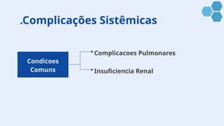 .Complicações Sistêmicas
Condicoes
Comuns
Complicacoes Pulmonares
Insuficiencia Renal
 