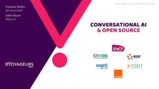 CONVERSATIONAL AI
& OPEN SOURCE
François Nollen
@FrancoisN0
Julien Buret
@jburet
Paris Open Source Summit 2019
 