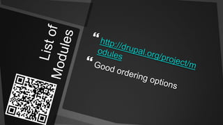 List of Moduleshttp://drupal.org/project/modulesGood ordering options