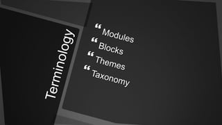 TerminologyModulesBlocksThemesTaxonomy