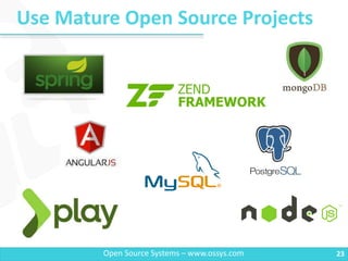 Use Mature Open Source Projects
23Open Source Systems – www.ossys.com
 