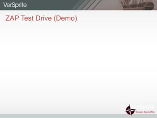 ZAP Test Drive (Demo)
 