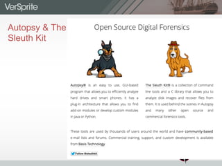 Autopsy & The
Sleuth Kit
 
