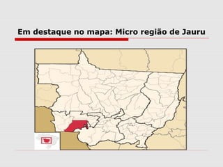 Em destaque no mapa: Micro região de Jauru
 