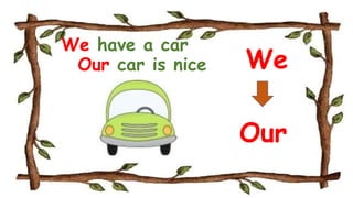 We have a car
Our car is nice We
Our
 