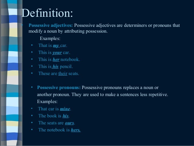 possessive pronoun sentences adjective Possessive adjectives & pronouns possessive pronoun sentences adjective Possessive adjectives & pronouns