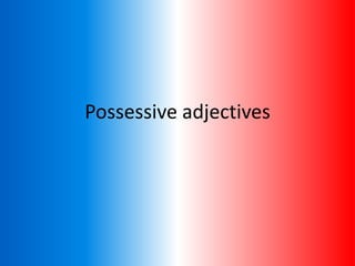 Possessive adjectives
 
