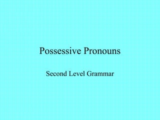Possessive Pronouns
Second Level Grammar
 
