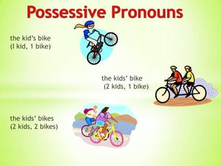 the kid’s bike
(I kid, 1 bike)



                    the kids’ bike
                     (2 kids, 1 bike)



the kids’ bikes
(2 kids, 2 bikes)
 