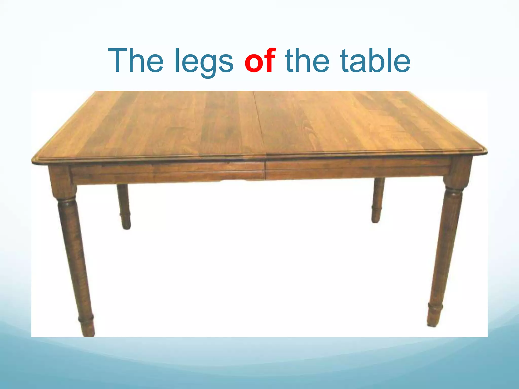 The legs of the table

 