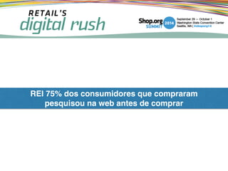 REI 75% dos consumidores que compraram !
pesquisou na web antes de comprar
 