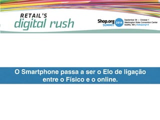 O Smartphone passa a ser o Elo de ligação !
entre o Físico e o online.
 
