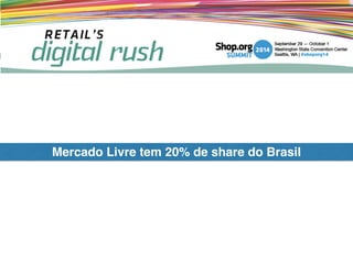 Mercado Livre tem 20% de share do Brasil
 
