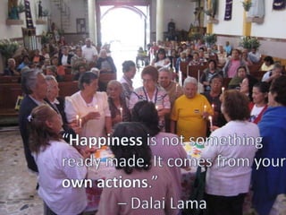“Happiness is not something ready made. It comes from your own actions.”  		– Dalai Lama