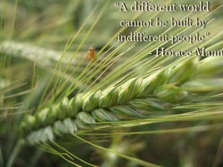 “A different world cannot be built by indifferent people”                - Horace Mann