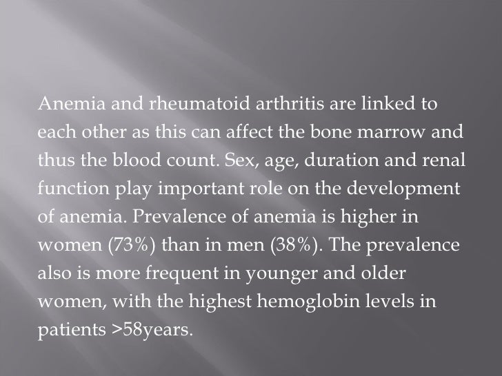 Possible causes of anemia in a patient with rheumatoid Possible causes of anemia in a patient with rheumatoid
