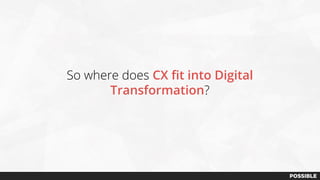 So where does CX fit into Digital
Transformation?
 