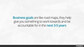 Business goalsare like road maps, they help
give you something to work towards and be
accountable for in the next 3-5 years
 