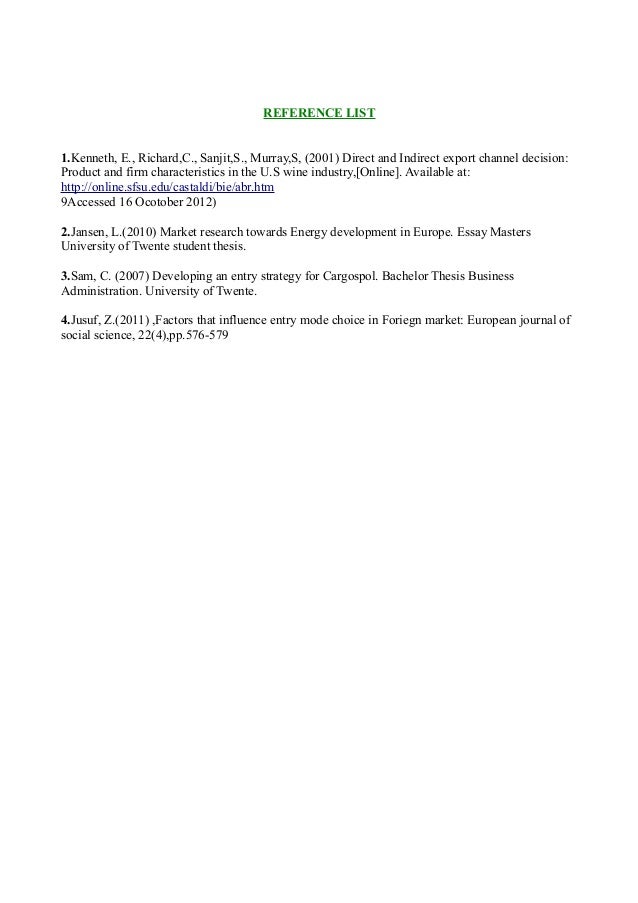 Market entry sme master thesis 2 2