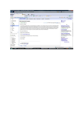Possible work placement opportunities