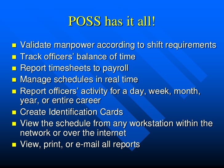 Police Officer s Scheduling System