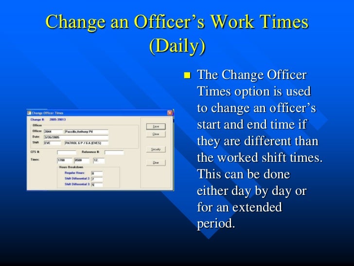 Police Officer s Scheduling System