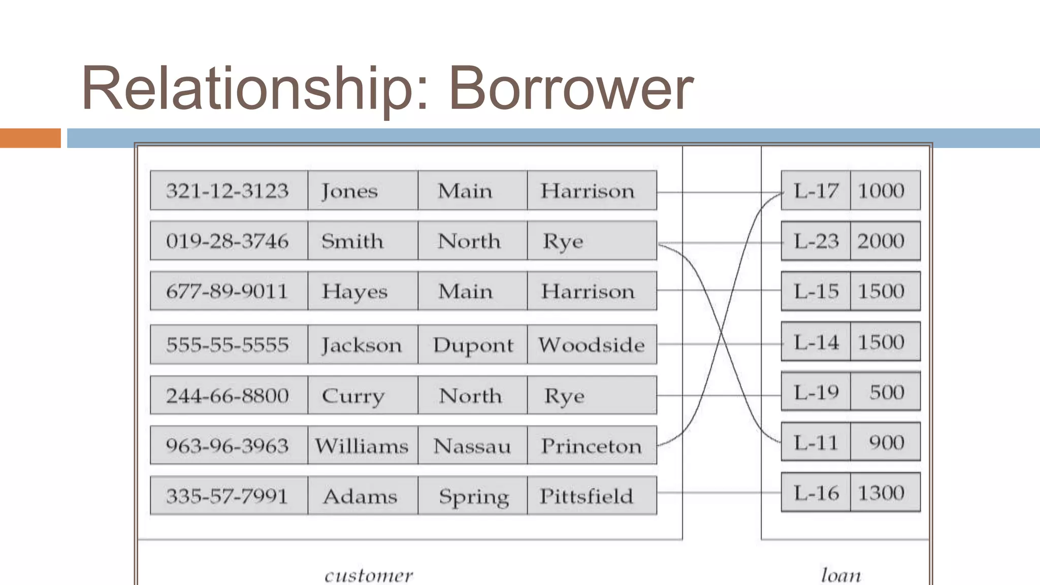 Relationship: Borrower
 