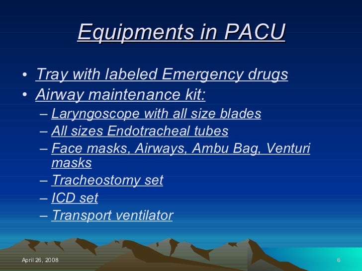 Post Anesthesia Care Unit