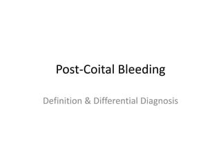 Definition & Differential
Diagnosis
 