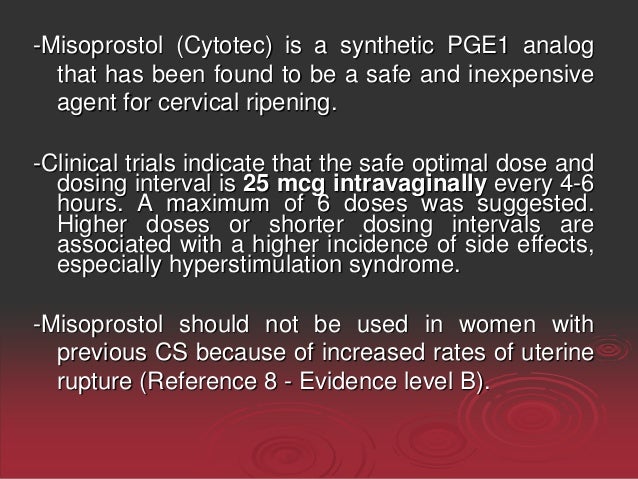 Cytotec Cervical Ripening Side Effects