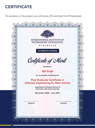Post Graduate Certificate in Software Engineering for Data Science | PDF