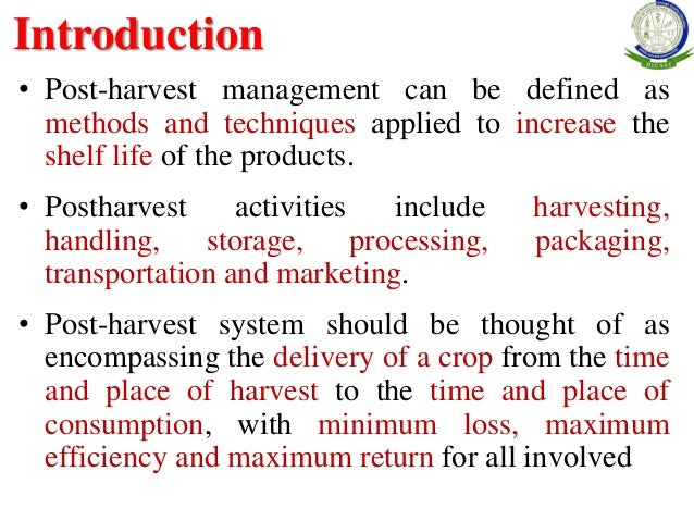 Post harvest management of vegetables pdf