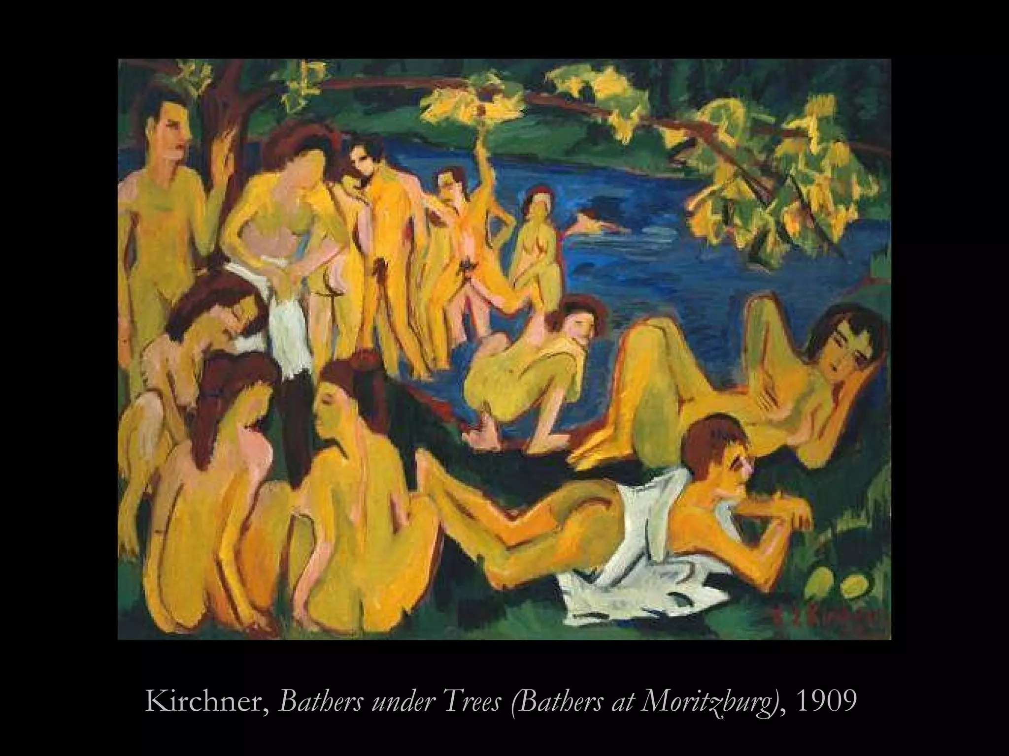 Kirchner,  Bathers under Trees (Bathers at Moritzburg) , 1909 