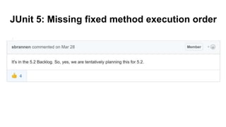JUnit 5: Missing fixed method execution order
 