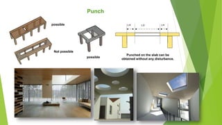 Punch
Punched on the slab can be
obtained without any disturbance.
L/2 L/4L/4
Not possible
possible
possible
 